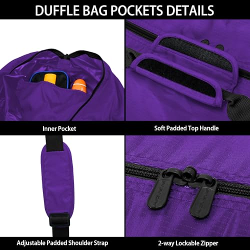 iFARADAY 105L Extra Large Duffel Bag lightweight, 32.5 inch, Purple - color: Purple