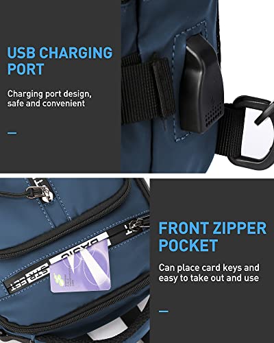 SEAFEW Blue Sling Crossbody Backpack, Anti-Theft Tactical Chest Bag - color: Blue-mini