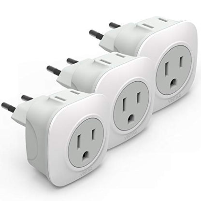 VINTAR European Travel Plug Adapter, 3 Pack Type C Plug Adapter - style: Type C- Most of Europe