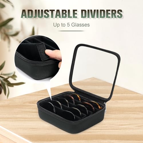 Sunglasses Organizer Case for Multiple Pairs - style: 5 Slots