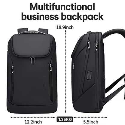 BANGE Business Smart Backpack Waterproof fit 15.6 Inch Laptop Backpack with USB Charging Port,Travel Durable Backpack - color: Black, size: Large