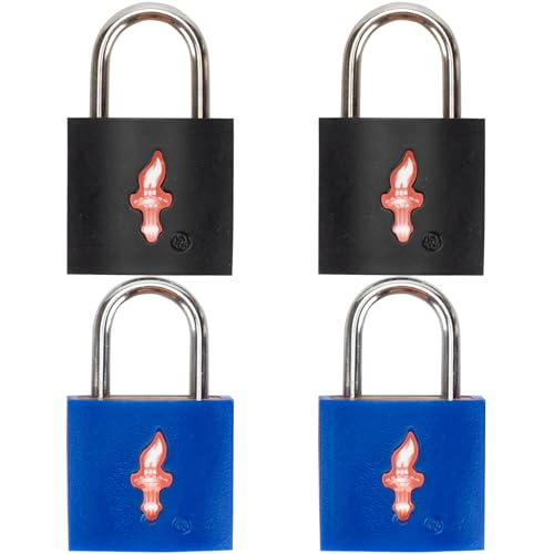 Safe Skies Keyed Alike TSA Lock 4-Pack, Black+Blue - color: black+blue