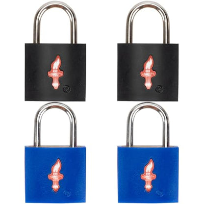 Safe Skies Keyed Alike TSA Lock 4-Pack, Black+Blue - color: black+blue