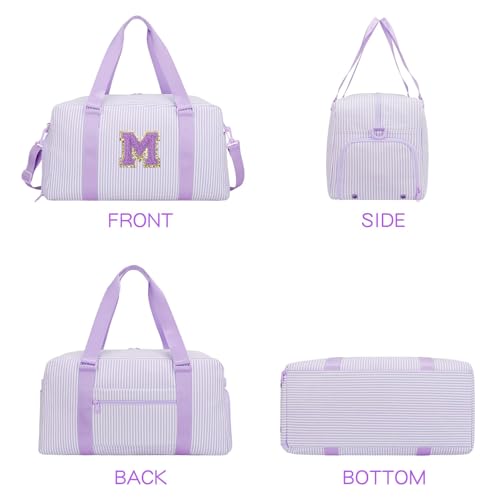 Birthday Gifts for Teen Girls Women, Initial Travel Duffle Bags - color: Purple, style: M