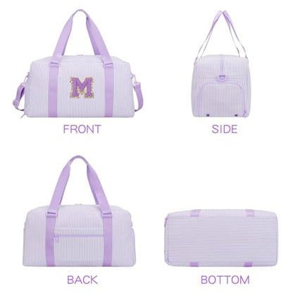 Birthday Gifts for Teen Girls Women, Initial Travel Duffle Bags - color: Purple, style: M