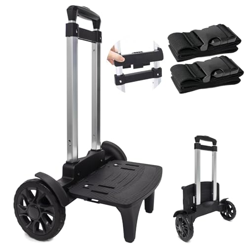 Backpack Trolley, Rolling Cart with Large Solid Tank Wheels, Luggage Cart - size: Large Tank Wheels without Edge-Guard Base