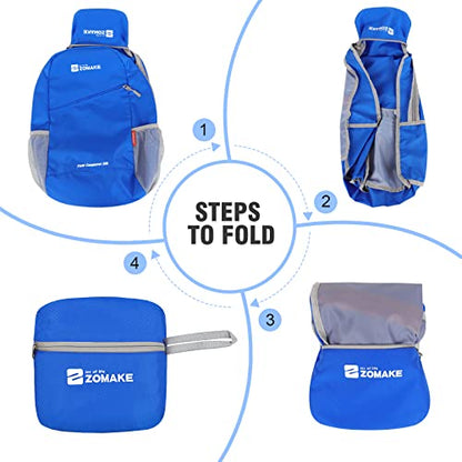 ZOMAKE Lightweight Packable Backpack 20L, Foldable Small Daypack for Hiking - color: Dark Blue