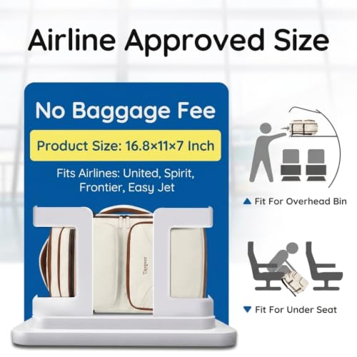 Taygeer TSA Approved Under Seat Backpack, 35l College Backpack for Women - color: Khaki White
