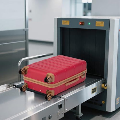 Cobens Luggage Sets 5 Piece, Suitcase with Wheels, 20/24/28inch, Red - color: Red