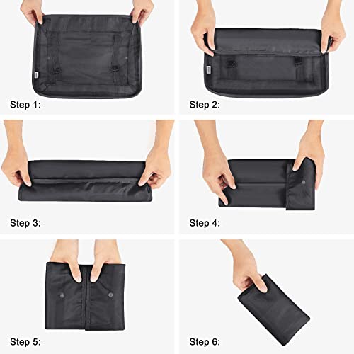 Mossio 9 Set Packing Cubes with Shoe Bag & Electronics Bag - Luggage Organizers Suitcase Travel Accessories - color: Black