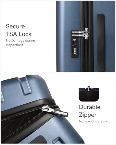LUGGEX Airline Approved Carry On Suitcase, Black, 20" - color: Black, size: Carry-On 20-Inch