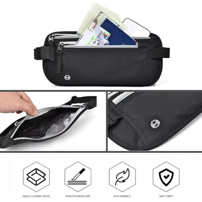 Money Belt for Travel, Black - color: Black