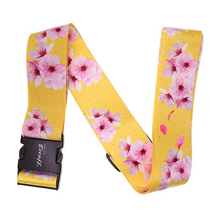 Teeoff 2 Pack Elastic Luggage Straps Suitcase Belts Travel Bag Accessories Adjustable 220CM (Yellow) - color: Yellow