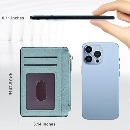 Tipmile Womens Credit Card Holder Wallet, Small Slim RFID Blocking Sleeve - color: Powder Blue