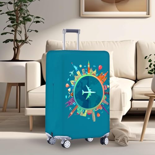 Travelkin 여행 가방 Tsa 승인 여행 가방 커버 프로텍터, 드리밍 블루, 패션 - color: 드리밍 블루, size: S(18-21inch suitcase)