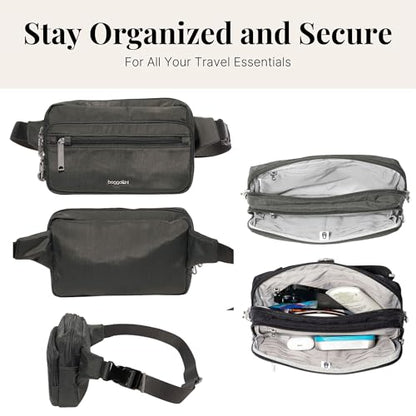 Baggallini Securtex Anti-Theft Belt Bag - color: Charcoal