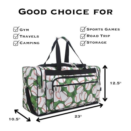 NGIL Canvas 23" inch Duffle Bag (Baseball Field- Black) - color: Baseball Field- Black