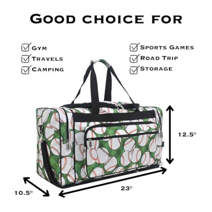 NGIL Canvas 23" inch Duffle Bag (Baseball Field- Black) - color: Baseball Field- Black