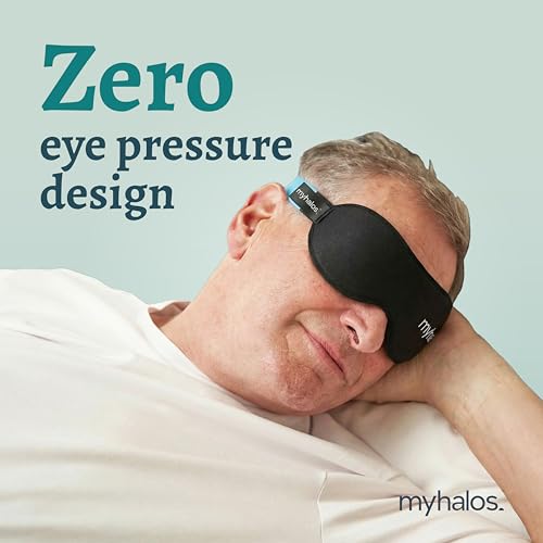 MyHalos® Silicone Sleep Mask, Blackout Eye Mask, Zero Pressure, Washable