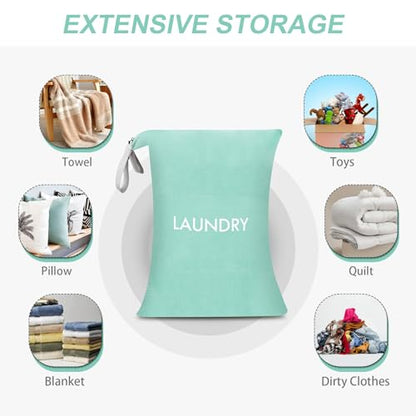 Wiseboy 120L Extra Large Travel Laundry Bag with Heavy-Duty Zipper - color: Blue