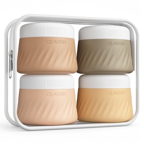 Quatish 2oz Travel Size Containers for Toiletries, 4 Pack, Apricot - color: Apricot, size: 2 Ounces
