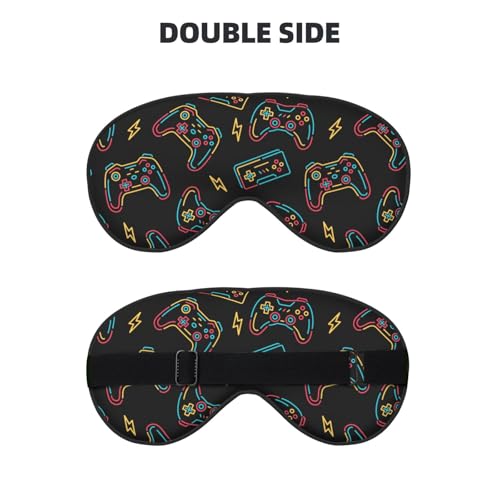 Doodle Game Controller Sleep Mask Eye Mask with Adjustable Strap Eye Sleep Shade Cover Blocks Light for Women Men Airplane Travel Nap - color: Doodle Game Controller