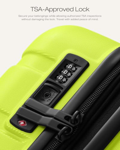 Coolife Luggage Set, 3 Piece Lightweight Durable Hardshell, Lime - color: Lime