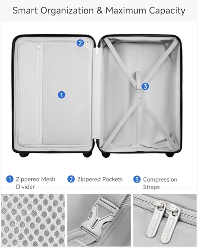 LUGGEX Large Checked Hard Shell Suitcase, Blue, 28" - color: Blue, size: Checked-Large 28-Inch