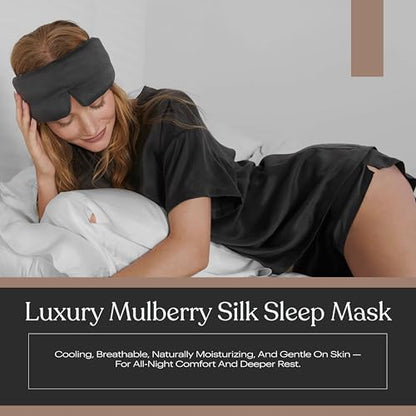 Lunya Washable Silk Sleep Mask LUSK7000, Meditative Grey, L - color: Meditative Grey, size: Large