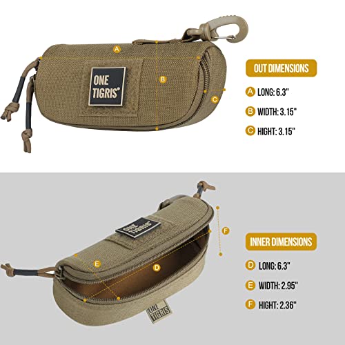 ONETIGRIS Hard Shell Sunglasses Case MOLLE Tactical Eyeglasses Pouch - color: Green
