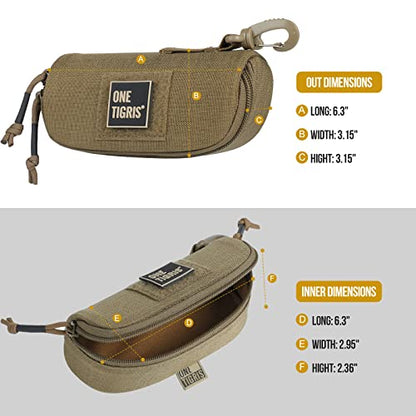 ONETIGRIS Hard Shell Sunglasses Case MOLLE Tactical Eyeglasses Pouch - color: Green