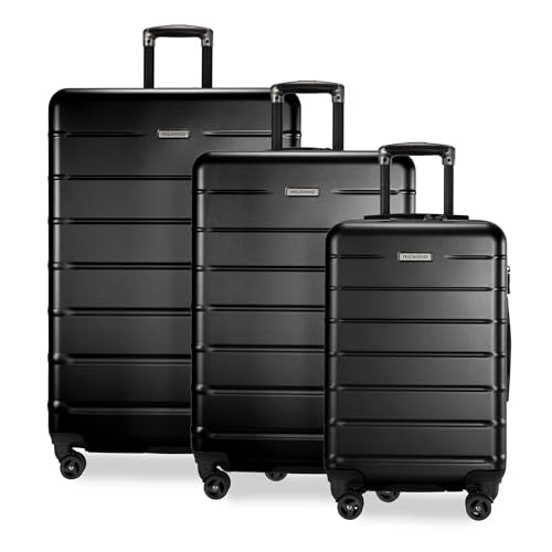 Ricardo Beverly Hills Cambria Hardside Luggage | Stylish Suitcase with Wheels for Effortless Travel, Expandable and Secure TSA-Locked Packing, 2-Piece Set (20", 24", 29") Black Pearl - color: Black Pearl, size: 3-Piece Set (20, 24, 29)