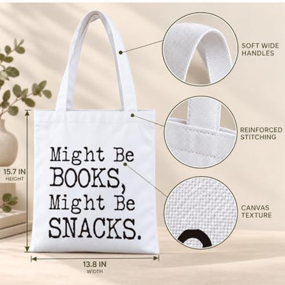 Funny Canvas Tote Bag, Reusable Playful Shoulder Bag, Whimsical Carryall for Shopping Commute Beach - color: Book 01