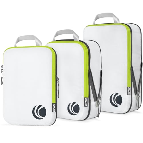 Cipway Compression Packing Cubes Set (White 3pcs) - color: White, size: 3PCS