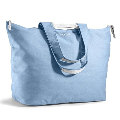Fit & Fresh All The Things XL Beach Bag for Women, Oversized Travel Tote - color: Denim Blue