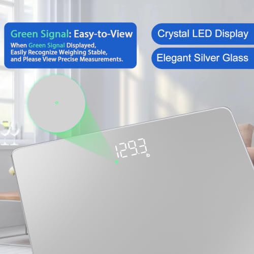 Homebuds Bathroom Scale for Body Weight Precision 0.1lb, Weight Scale 400lb - color: Bathroom Scale Silver