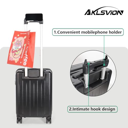 18-inch Carry-on Boarding Luggage: Equipped with Movable Wheels, TSA Approved,Under the Seat, Hard Shell Construction, Lightweight Bag with Essential Accessories (Jet Black) - color: Jet Black
