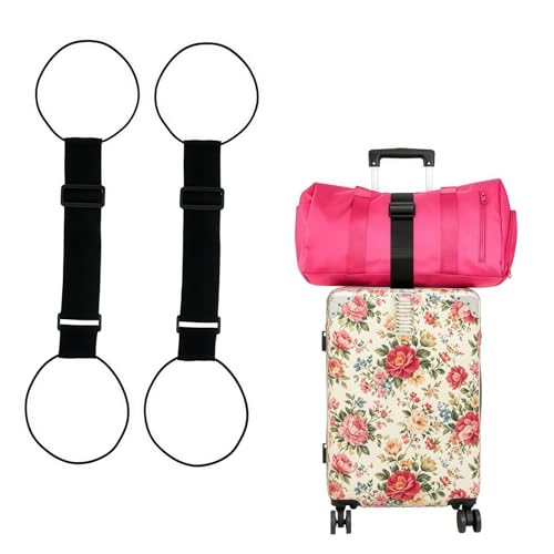 Multi usestrong Adjustable Luggage Straps-Flexible and Adjustable Elastic Fastening Belt for Luggage Strap,Luggage Connector Straps for Suitcases Travels Accessories (2 Black Luggage Straps) - color: 2 black luggage straps