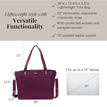 Baggallini Carryall Laptop Tote - color: Mulberry