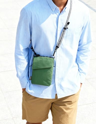 GOX Neck Wallet for Traveling Women,RFID Blocking Crossbody Wallet - color: Olive