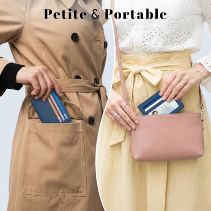 Airkit Small Slim ID Case, Womens Credit Card Holder Wallet, RFID Sleeve - color: Navy Blue