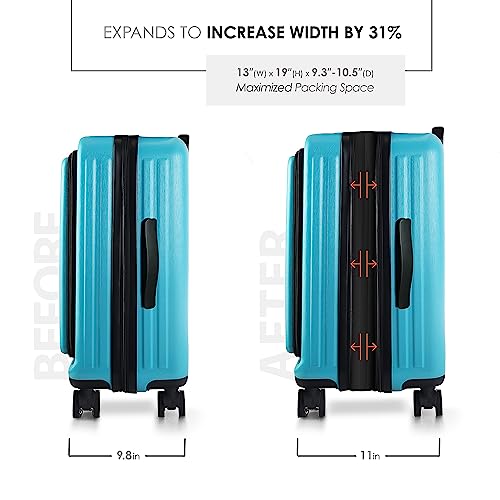 TRAVELARIM 20 Inch Carry On Luggage 22x14x9 Airline Approved Suitcase - color: Teal, size: Carry-on 20 Inch