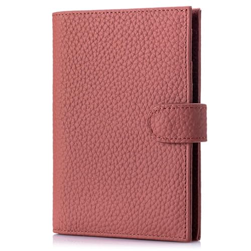 Slim RFID Leather Passport Wallet for Women, Gift Box Ready - color: Brick Red