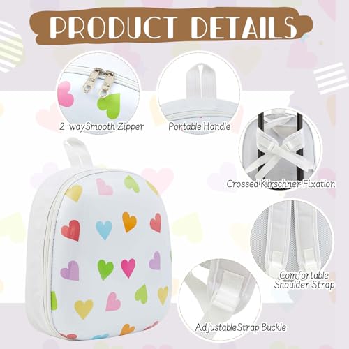 Sanwuta 4 Pcs Kids Luggage Set, White, 20 Inch, Heart - color: White, size: 20 Inch
