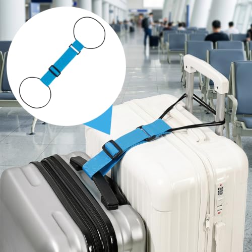 2 Pcs Blue Luggage Connector Straps, Adjustable Straps for Suitcases - color: Blue, 2pcs