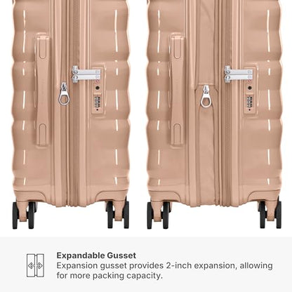 Traveler's Choice Edinburgh II Hardside Spinner Luggage, TSA Lock, Sand, 25" Medium - color: Sand, size: 25" Medium