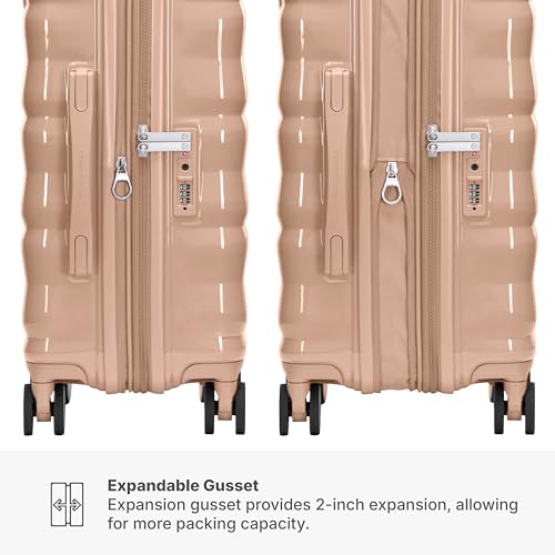 Traveler's Choice Edinburgh II Hardside Spinner Luggage, TSA Lock, Sand, 21" Carry-on - color: Sand, size: 21" Carry-on