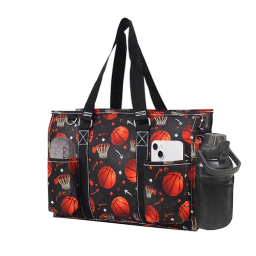 NGIL Utility Water Resistant Tote Bag - color: Basketball Pro-black