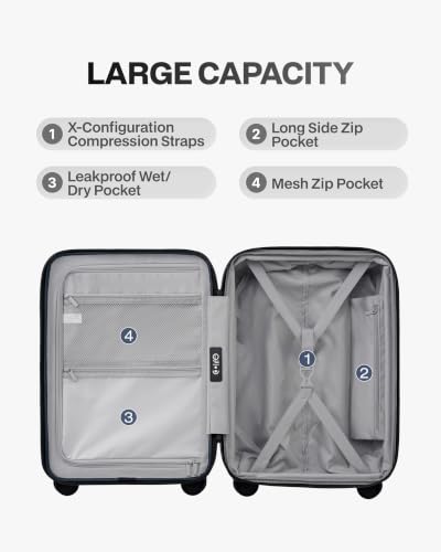 Coolife Expandable Luggage with TSA Lock 2 Piece Set Blue - color: Blue, size: 2 Piece Set（20/29inch）