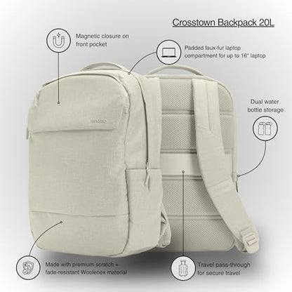 Incase Crosstown Backpack with Woolenex, 20L, Fits 16 in Laptops, Limestone - color: Limestone